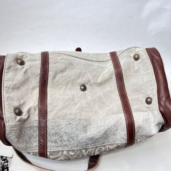 COPY - Myra bag Floral prints canvas hair-on leather weekender bag - Picture 14 of 14